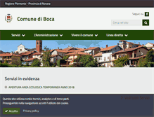 Tablet Screenshot of comune.boca.no.it